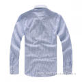 Long Sleeve Striped Men White Casual Shirts